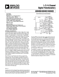Datasheet AD8400 manufacturer Analog Devices